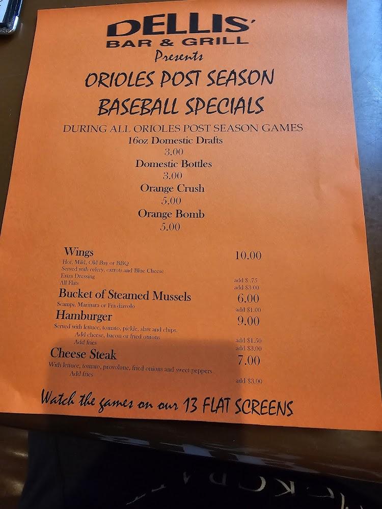 Dellis' Restaurant Bar & Grill - Menu Scan 4